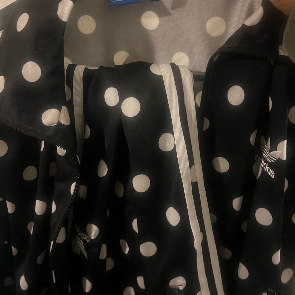 Adidas Black and White Polka Dot Tracksuit set